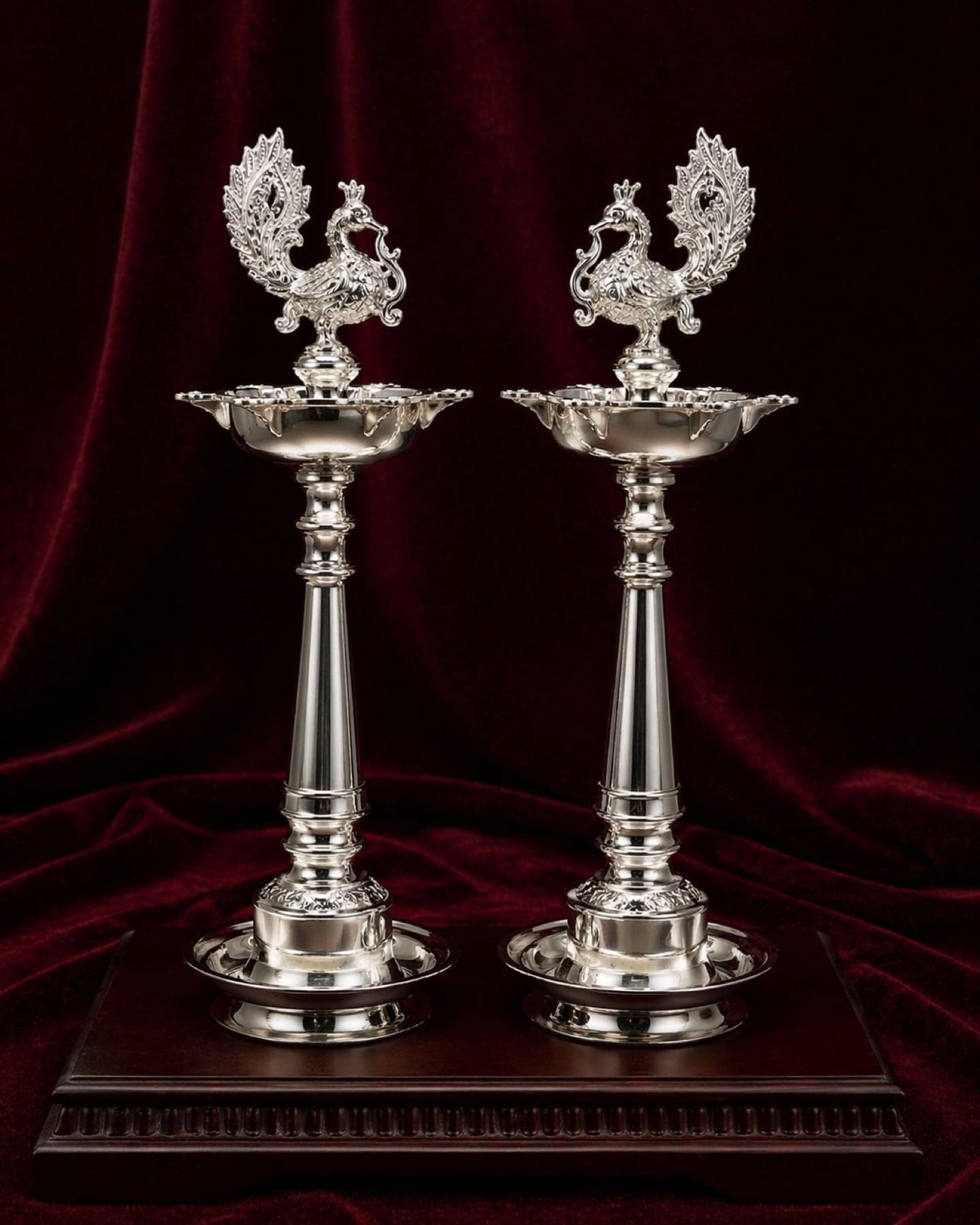 Peacock samai lamps on the Alliance Silver India counter